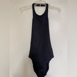 NWT Andie Swim Black Luzon One Piece Halter Neck Swimsuit Size Large
